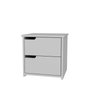 Hanah Home Mesita de Noche Moderna Blanca 2 Cajones, 45x45x40 cm